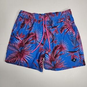 Sperry Swim Trunks Mens M Shorts Beach Wear Birds Of Paradise Pink Blue Pockets